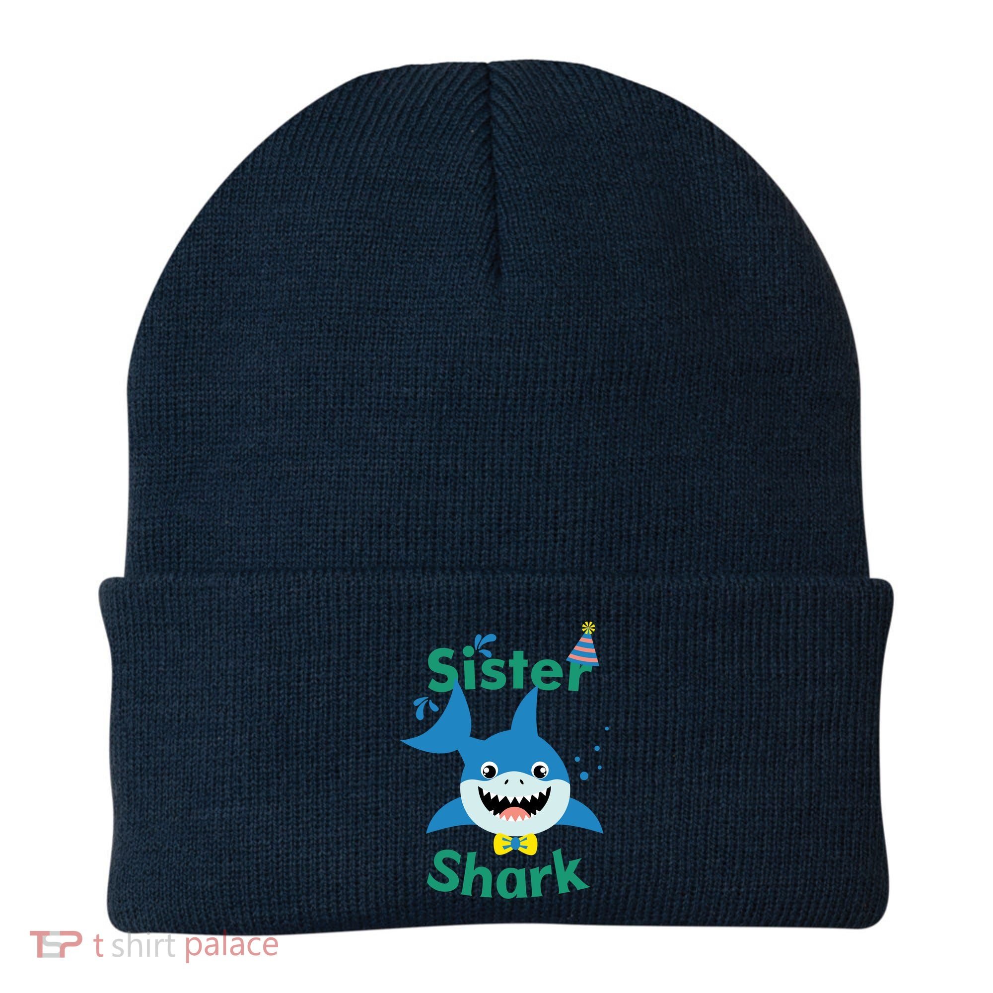 Sister Shark Birthday Party Matching Family Beanie