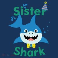 Sister Shark Birthday Party Matching Family Mousepad thumb 1