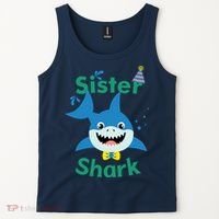Sister Shark Birthday Party Matching Family Tank Top thumb 2
