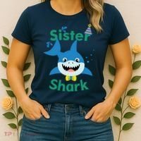 Sister Shark Birthday Party Matching Family Women's T-Shirt thumb 2