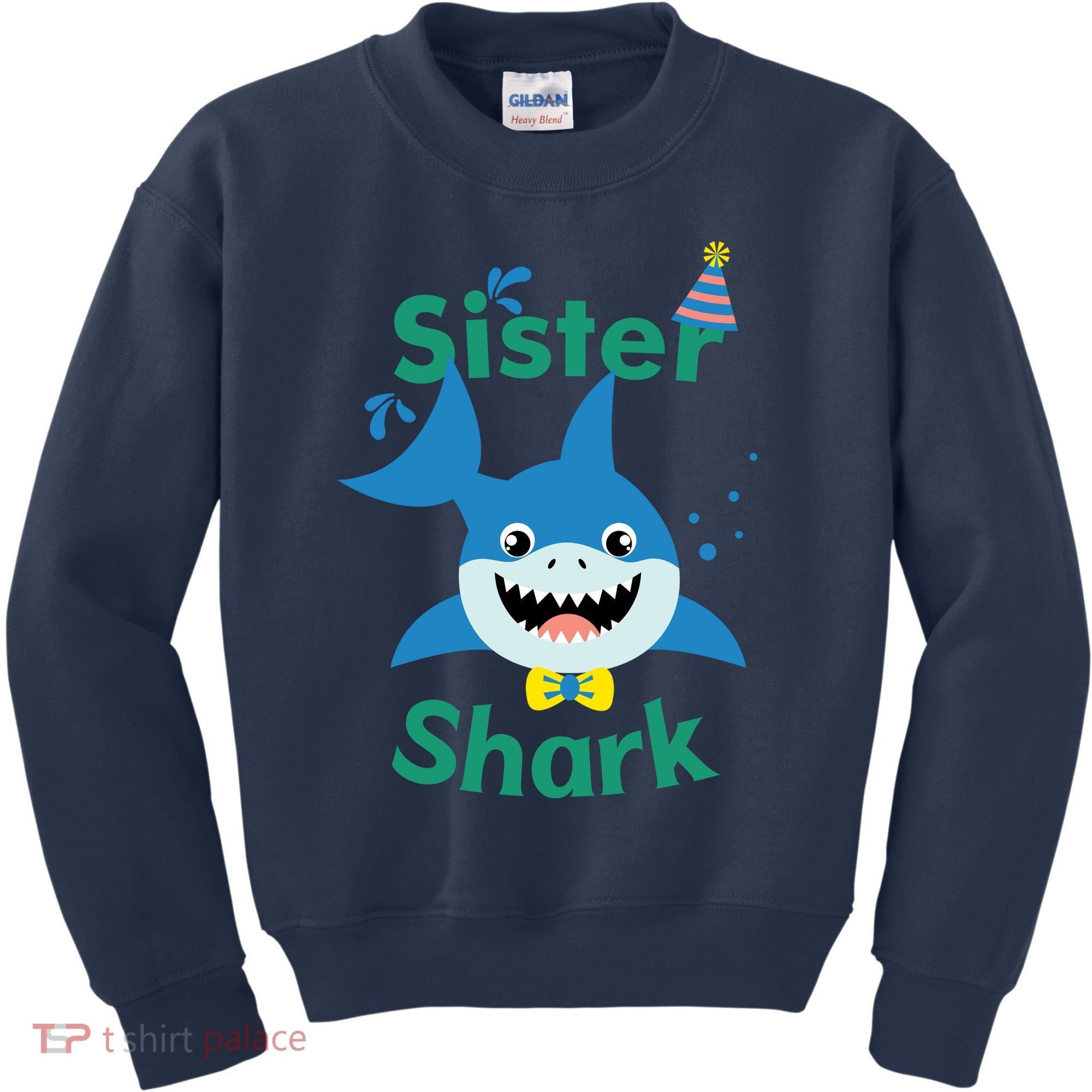 Sister Shark Birthday Party Matching Family Kids Sweatshirt
