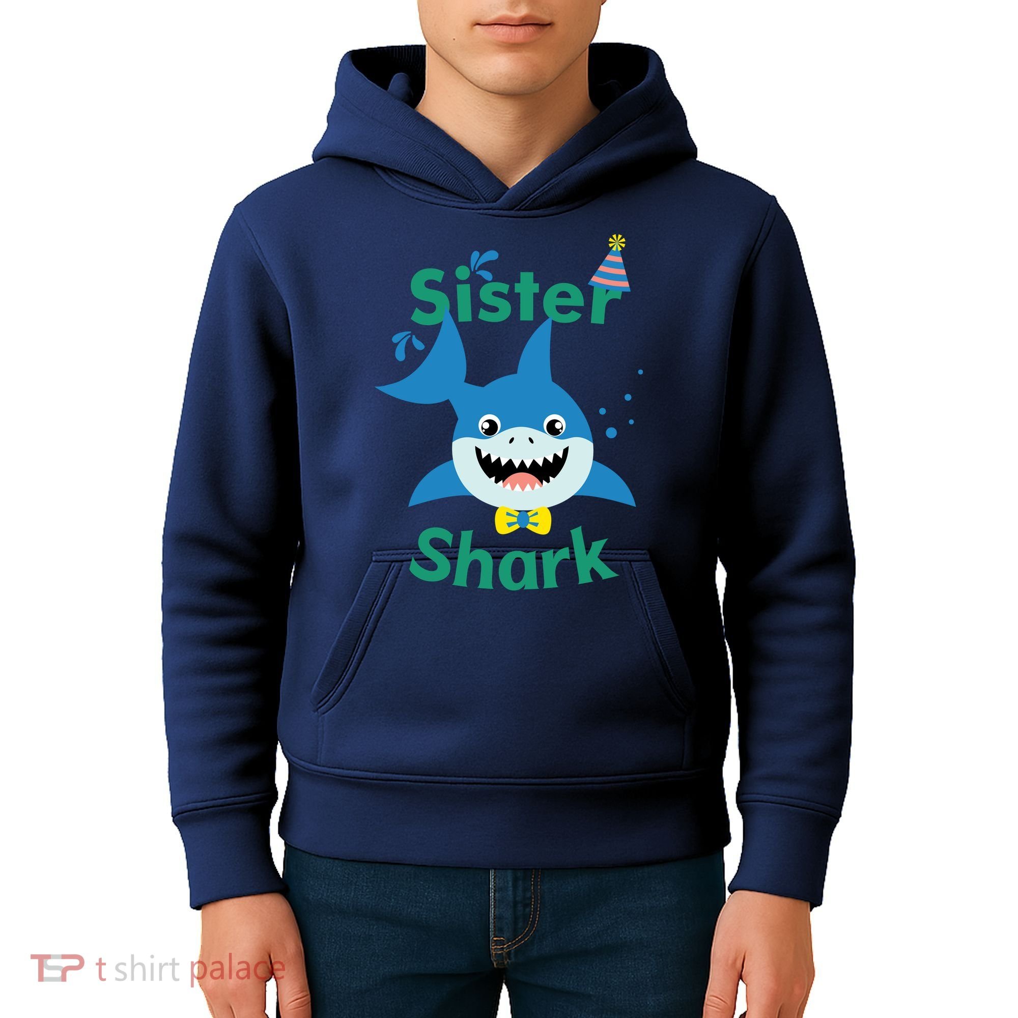 Sister Shark Birthday Party Matching Family Kids Hoodie