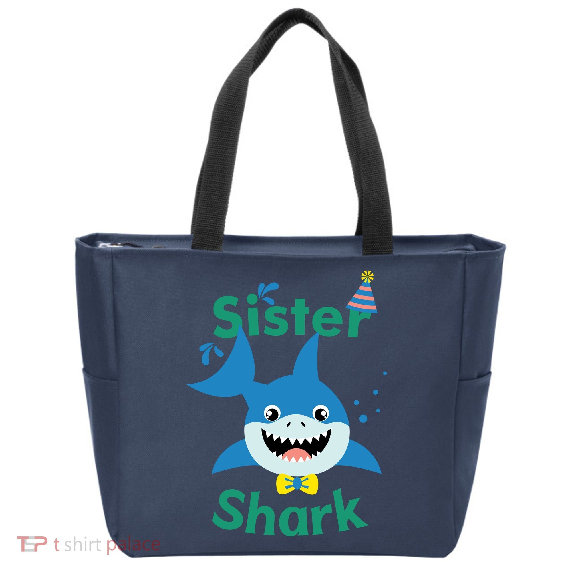 Sister Shark Birthday Party Matching Family Tote Bag