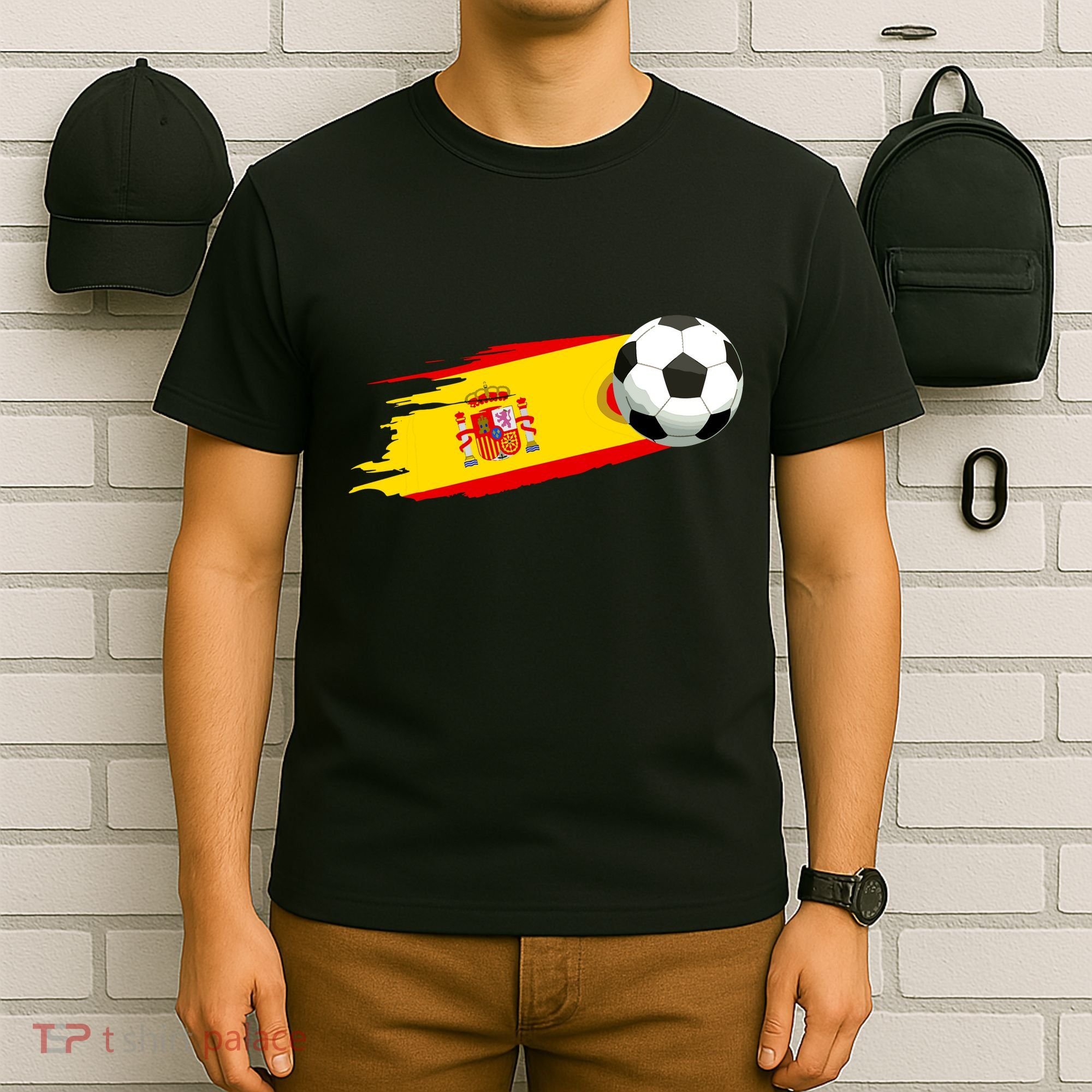 Spain Soccer Ball Spain Flag Jersey Spanish Football Fan T-Shirt