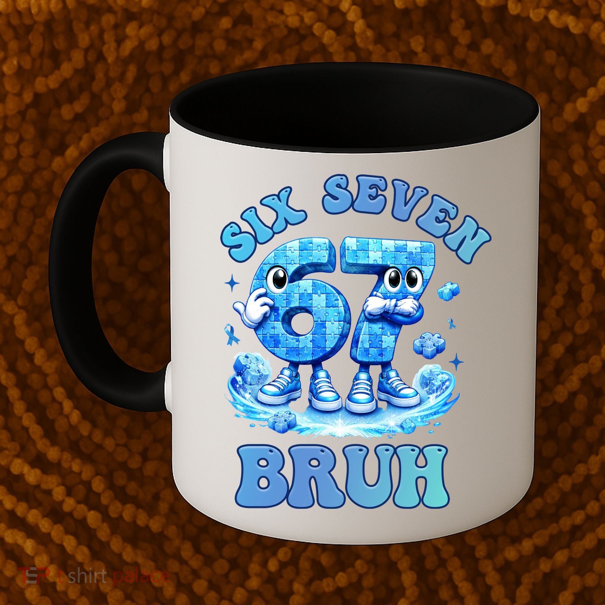 Six Seven Bruh 67 Autism Puzzle 6-7 Brainrot Meme Coffee Mug