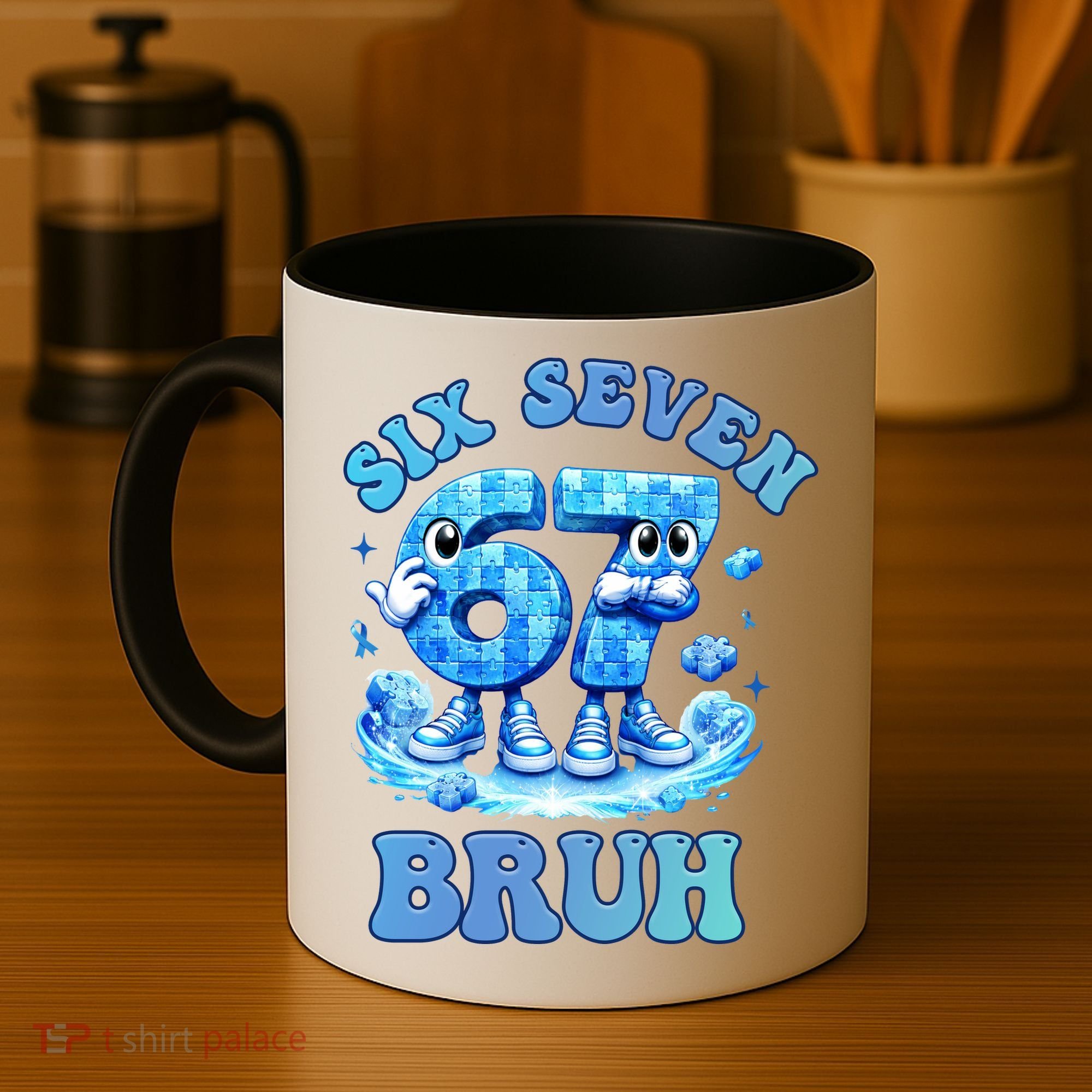 Six Seven Bruh 67 Autism Puzzle 6-7 Brainrot Meme Coffee Mug