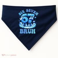 Six Seven Bruh 67 Autism Puzzle 6-7 Brainrot Meme USA-Made Doggie Bandana thumb 0