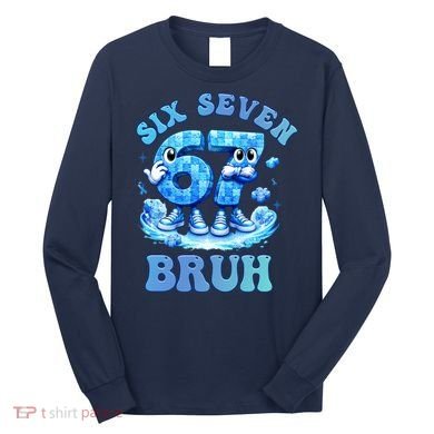 Six Seven Bruh 67 Autism Puzzle 6-7 Brainrot Meme Long Sleeve Shirt