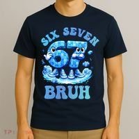 Six Seven Bruh 67 Autism Puzzle 6-7 Brainrot Meme T-Shirt thumb 3