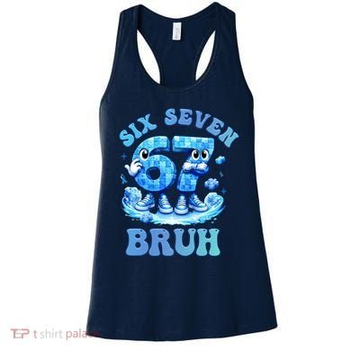Six Seven Bruh 67 Autism Puzzle 6-7 Brainrot Meme Women's Tank Top