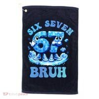 Six Seven Bruh 67 Autism Puzzle 6-7 Brainrot Meme Golf Towel thumb 0