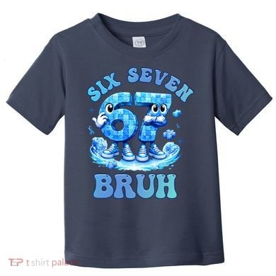 Six Seven Bruh 67 Autism Puzzle 6-7 Brainrot Meme Toddler T-Shirt