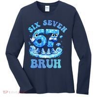Six Seven Bruh 67 Autism Puzzle 6-7 Brainrot Meme Women's Long Sleeve Shirt thumb 0