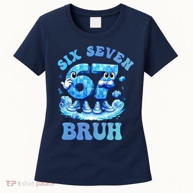 Six Seven Bruh 67 Autism Puzzle 6-7 Brainrot Meme Women's T-Shirt