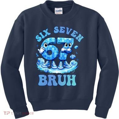 Six Seven Bruh 67 Autism Puzzle 6-7 Brainrot Meme Kids Sweatshirt