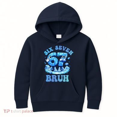 Six Seven Bruh 67 Autism Puzzle 6-7 Brainrot Meme Kids Hoodie