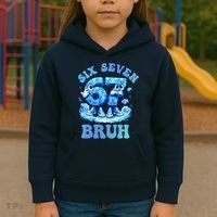 Six Seven Bruh 67 Autism Puzzle 6-7 Brainrot Meme Kids Hoodie thumb 3