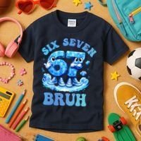 Six Seven Bruh 67 Autism Puzzle 6-7 Brainrot Meme Kids T-Shirt thumb 3