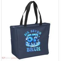 Six Seven Bruh 67 Autism Puzzle 6-7 Brainrot Meme Tote Bag thumb 2
