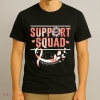 Support Squad Butterfly Peach Ribbon Endometrial Cancer T-Shirt thumb 3