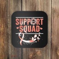 Support Squad Butterfly Peach Ribbon Endometrial Cancer Coaster thumb 0