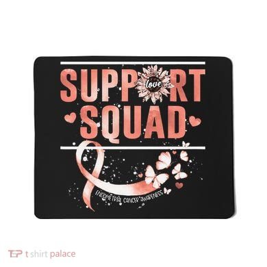 Support Squad Butterfly Peach Ribbon Endometrial Cancer Mousepad