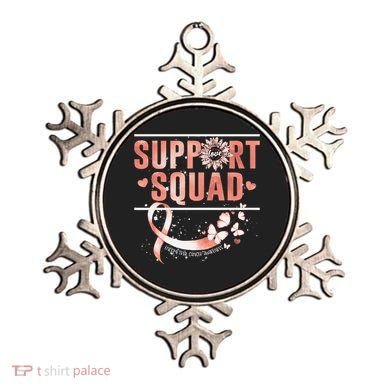 Support Squad Butterfly Peach Ribbon Endometrial Cancer Ornament