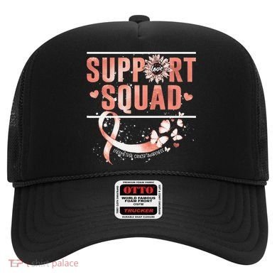 Support Squad Butterfly Peach Ribbon Endometrial Cancer Hat