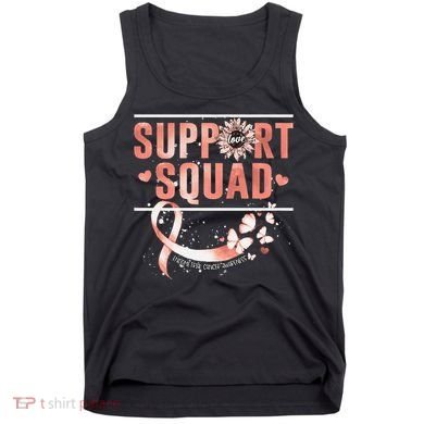 Support Squad Butterfly Peach Ribbon Endometrial Cancer Tank Top