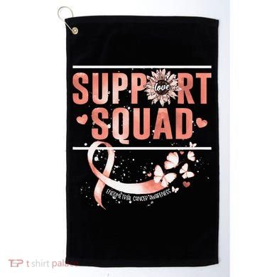 Support Squad Butterfly Peach Ribbon Endometrial Cancer Golf Towel