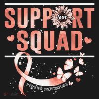 Support Squad Butterfly Peach Ribbon Endometrial Cancer Women's Long Sleeve Shirt thumb 2