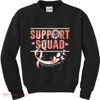Support Squad Butterfly Peach Ribbon Endometrial Cancer Kids Sweatshirt thumb 0