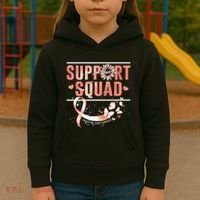 Support Squad Butterfly Peach Ribbon Endometrial Cancer Kids Hoodie thumb 3