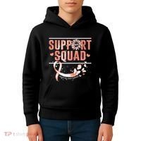 Support Squad Butterfly Peach Ribbon Endometrial Cancer Kids Hoodie thumb 4