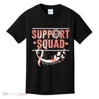 Support Squad Butterfly Peach Ribbon Endometrial Cancer Kids T-Shirt thumb 0