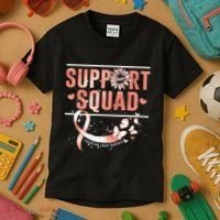 Support Squad Butterfly Peach Ribbon Endometrial Cancer Kids T-Shirt thumb 3
