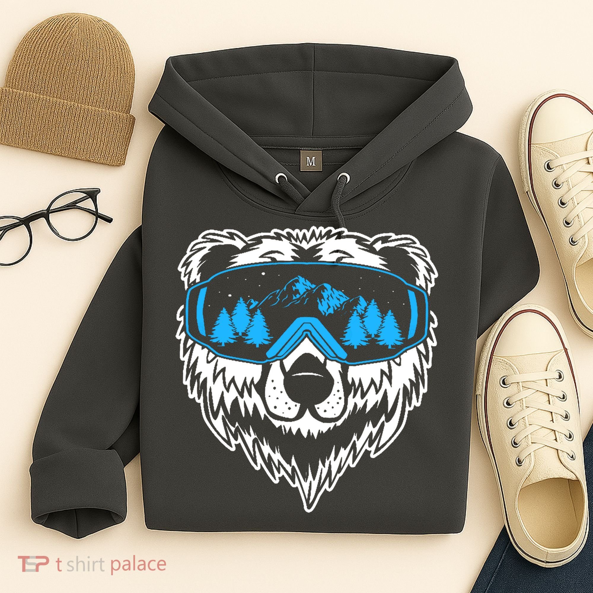 Snow Ski Bear Snowboard Hoodie