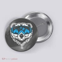 Snow Ski Bear Snowboard Button thumb 0