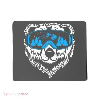 Snow Ski Bear Snowboard Mousepad