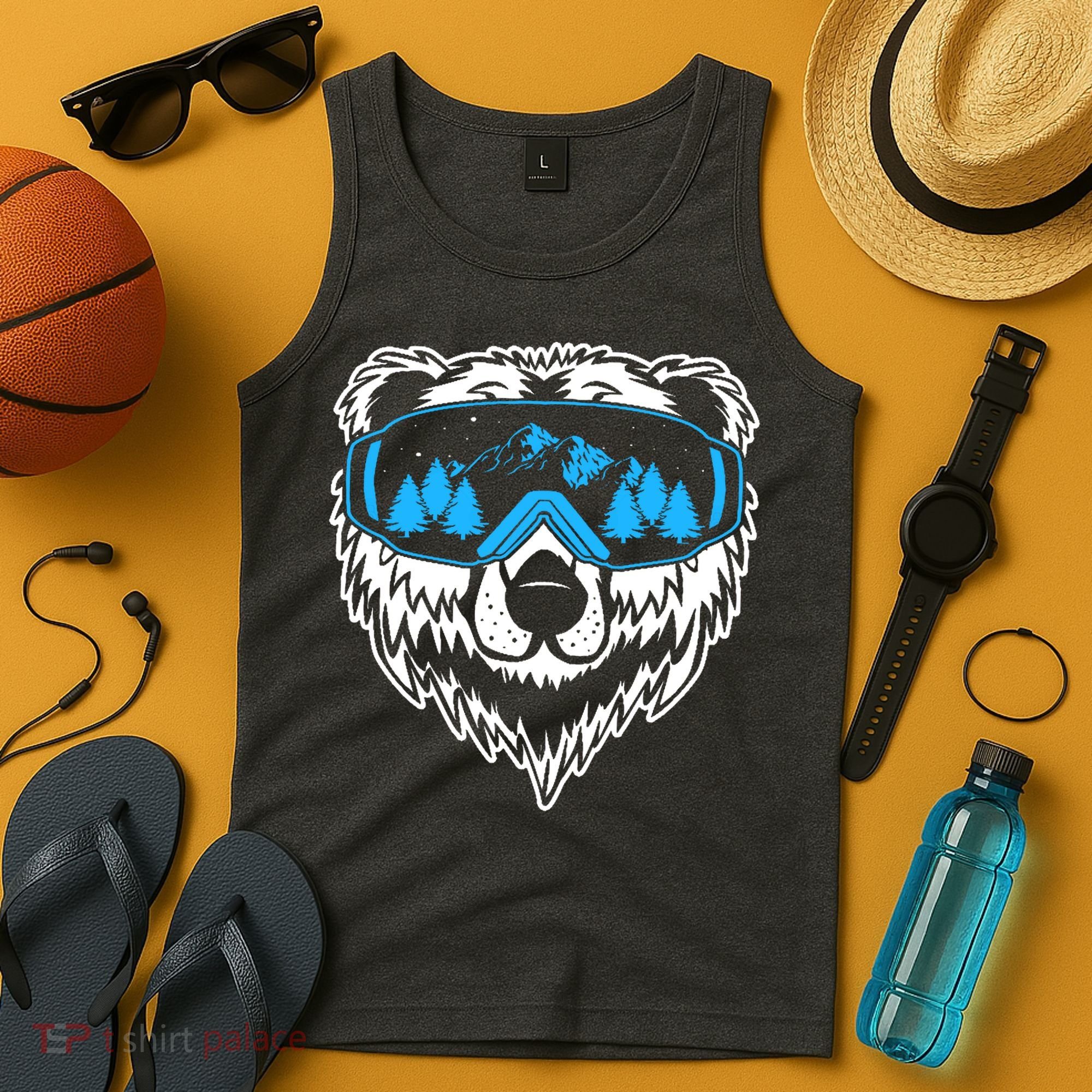 Snow Ski Bear Snowboard Tank Top