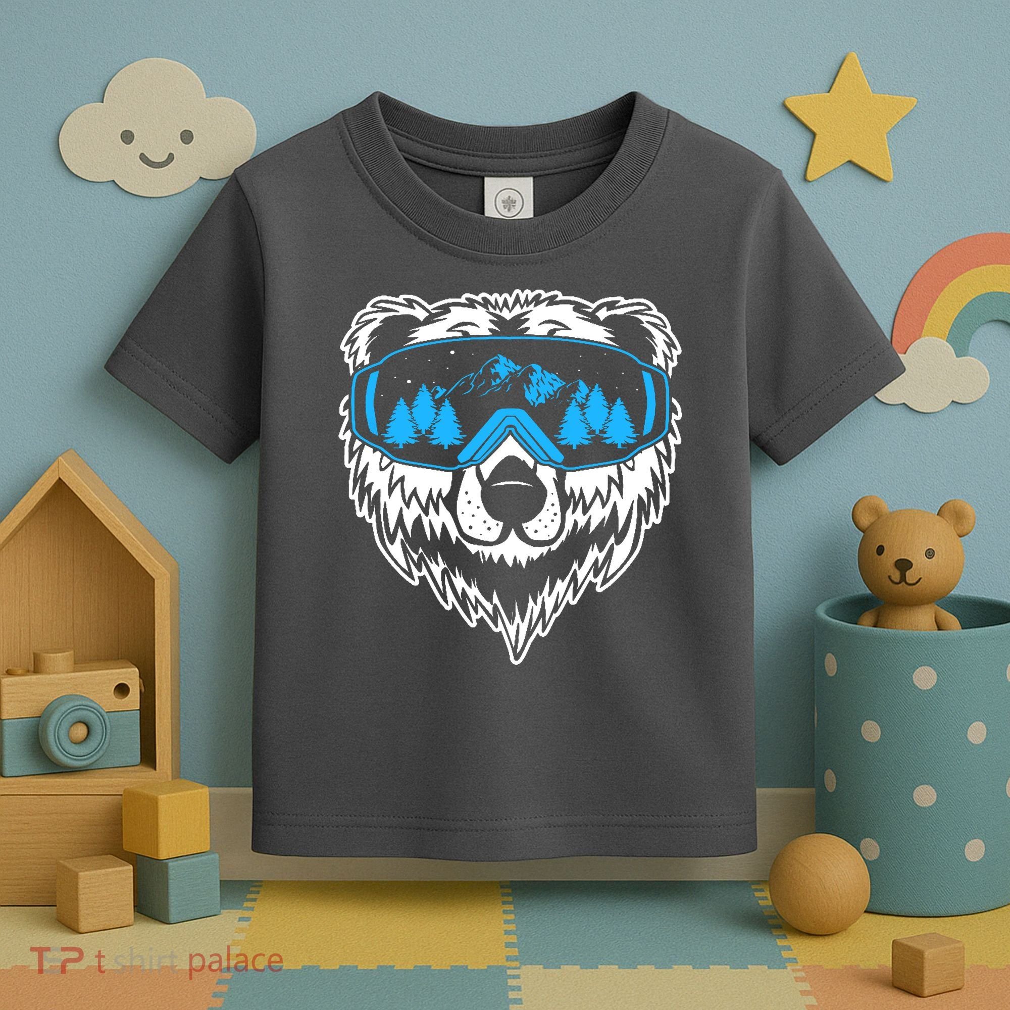 Snow Ski Bear Snowboard Toddler T-Shirt