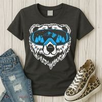 Snow Ski Bear Snowboard Women's T-Shirt thumb 3