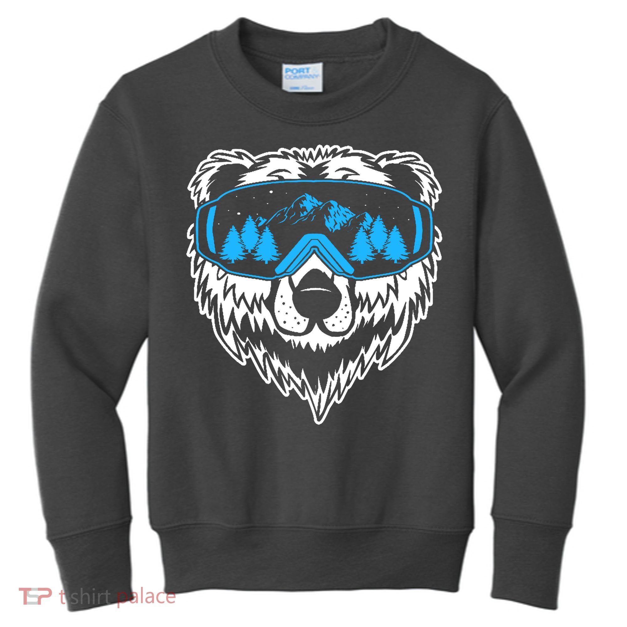 Snow Ski Bear Snowboard Kids Sweatshirt