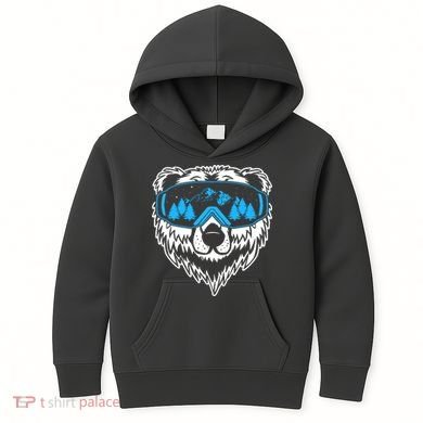 Snow Ski Bear Snowboard Kids Hoodie