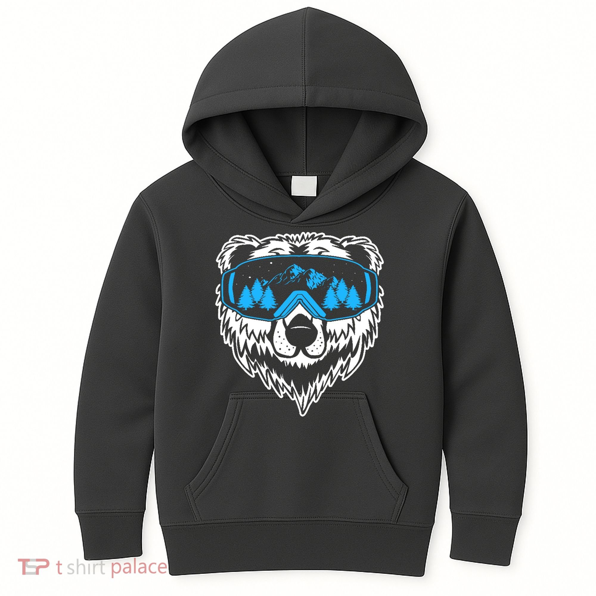 Snow Ski Bear Snowboard Kids Hoodie