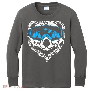 Snow Ski Bear Snowboard Kids Long Sleeve Shirt