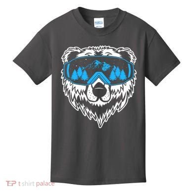 Snow Ski Bear Snowboard Kids T-Shirt