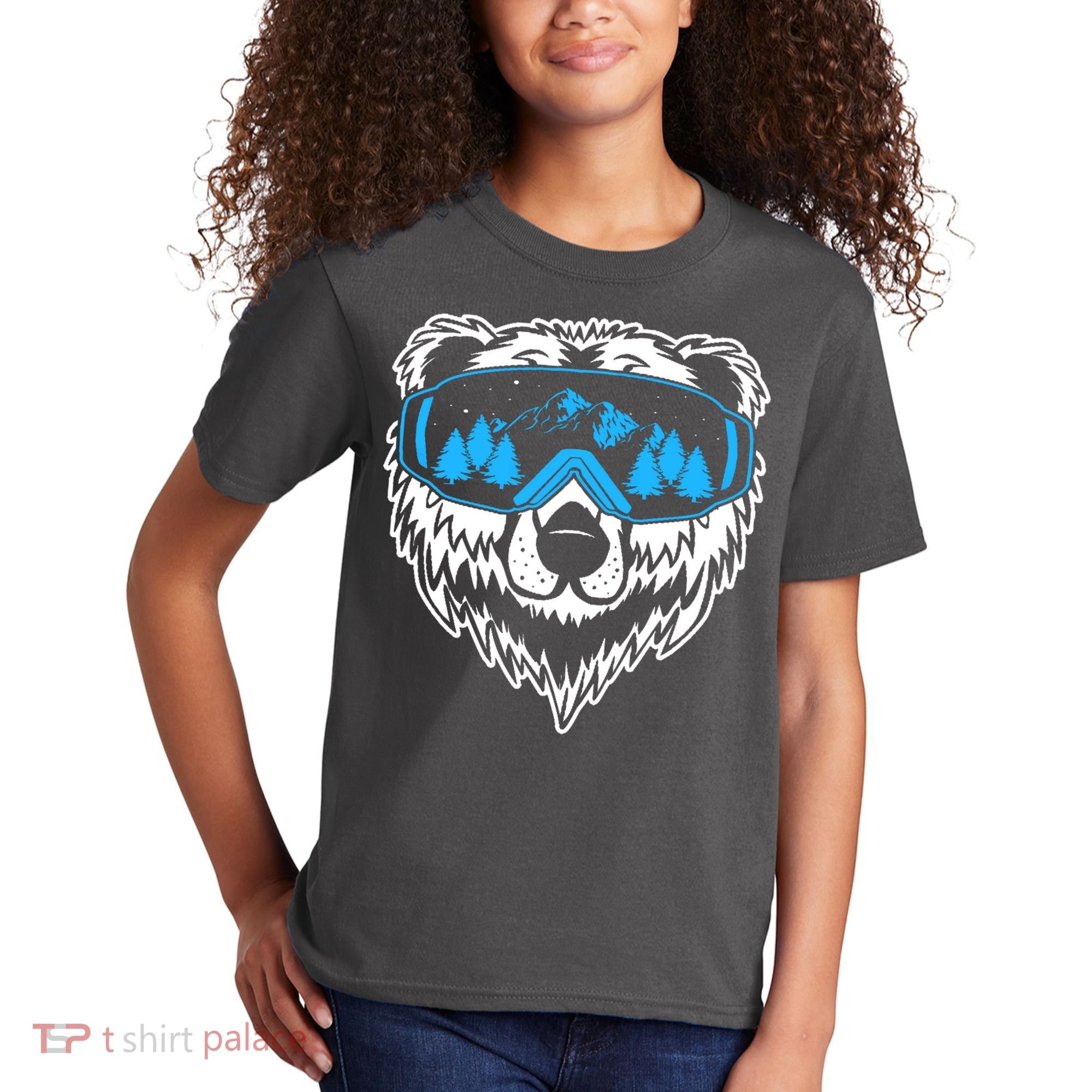Snow Ski Bear Snowboard Kids T-Shirt