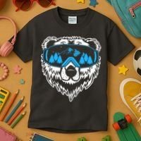 Snow Ski Bear Snowboard Kids T-Shirt thumb 3