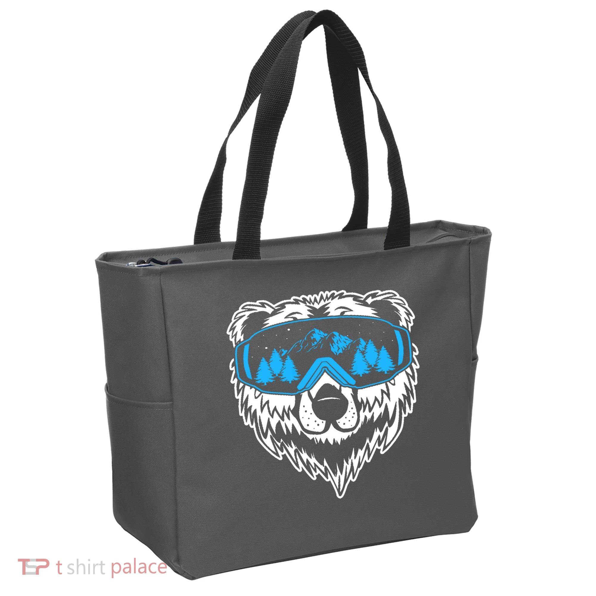 Snow Ski Bear Snowboard Tote Bag